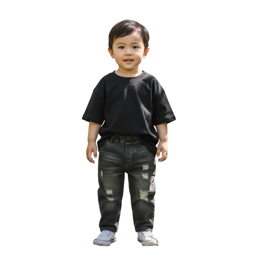 Black Distressed Kids Jeans 2T